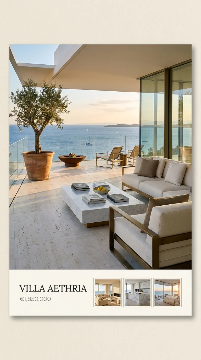 Villa Aethria, Cycladic terrace mini-site preview