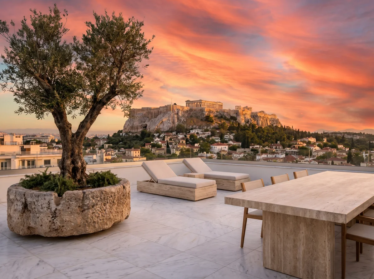 Maison Plaka, ταράτσα με θέα στην Ακρόπολη